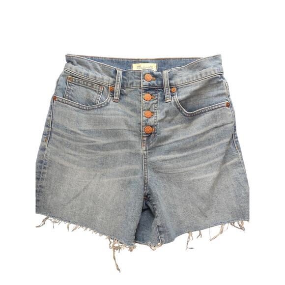 Madewell High Rise Button Fly Shorts 26 Normcore Preppy Casual Summer - Picture 1 of 5